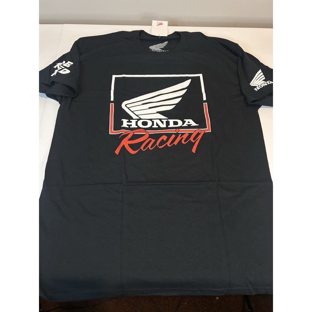 Honda Racing Overdrive Mens Graphic Tee Shirt Black Large Short Sleeve Logo